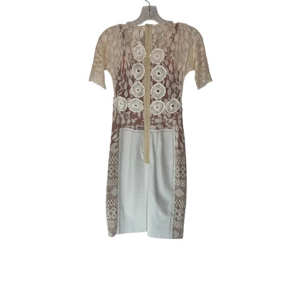 Beguile by Byron Lars White Giupure Lace Cocktail Carissima Sheath Dress Size 2 - Picture 10 of 14